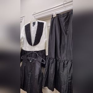 3 piece Ashro black and off white dress suit size 14